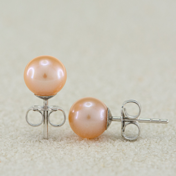  Perlové náušnice růžová perla 7,5mm