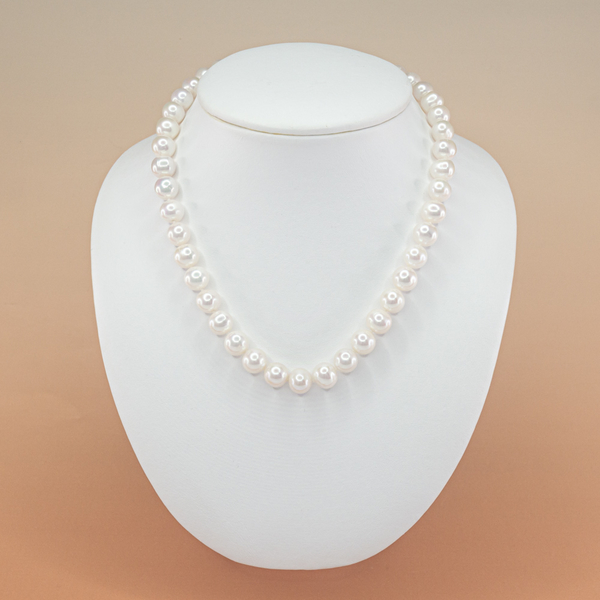 Perlový náhrdelník bílý 10 mm