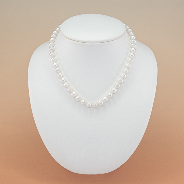 Perlový náhrdelník bílý AA 7,5 8 , 45 cm