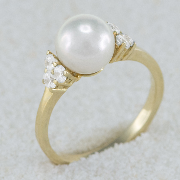 Prsten s perlou Satomi  Akoya 